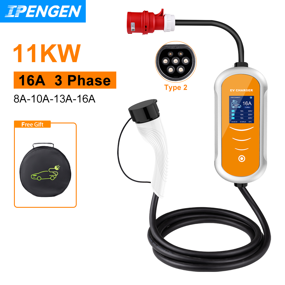 IPENGEN Зарядное устройство дл – обзор и цена Type 2 Portable Ev Charger 11Kw Cee