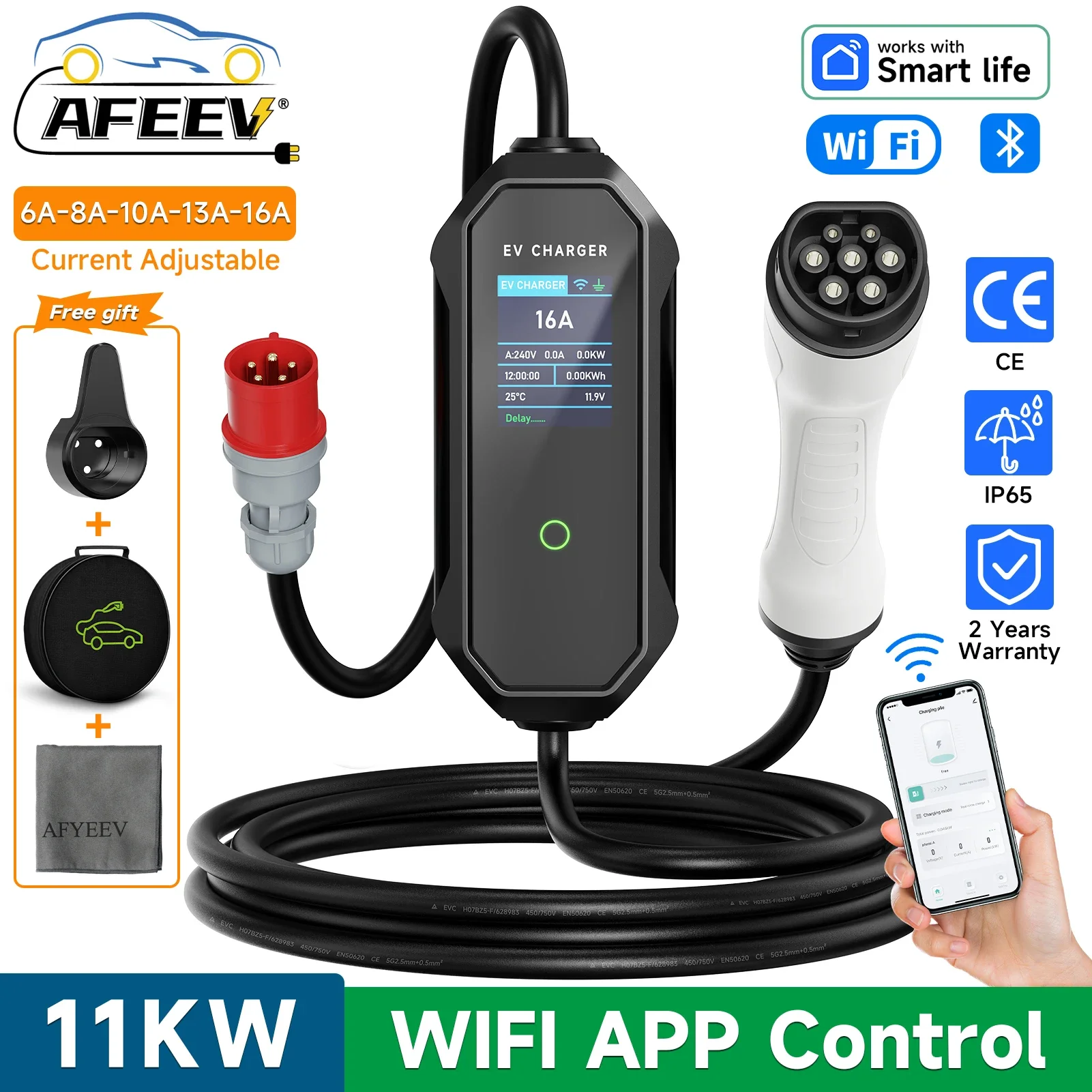 Портативное зарядное устройств – обзор и цена Type 2 Portable Ev Charger 11Kw Cee
